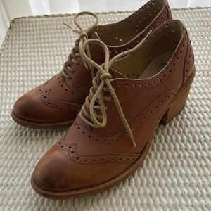 Frye Tan Leather Brogue Loafers